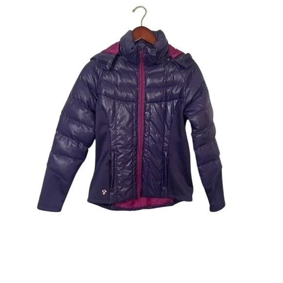 Horze Women's Hooded Puffer‎ Jacket Purple Pink Size US 8 Insulated - Picture 7 of 15